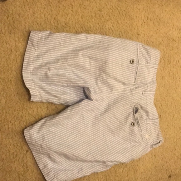Express Light Blue Stripped Shorts Size was 31 - Picture 2 of 4